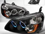 Передняя оптика для Honda Civic 01-03 Halo Projector Чёрный : Spec-D