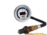 AEM Wideband UEGO Controller Gauge in AFR White Face and Silver Bezel with Bosch 4.9 LSU Sensor