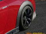 ChargeSpeed Bottom Line Matte Carbon 20mm Rear Over Fenders CFRP Pair Nissan GTR R35 09-15