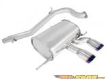 Megan Racing Turbo Type Catback Exhaust System with Dual 3.5inch Round Stainless Steel Burnt Rolled Tips Volkswagen R Golf 14-15