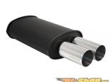 Megan Racing M-DT Black Stainless Steel Muffler with Dual Chrome Tips