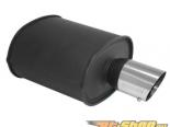 Megan Racing M-OE Black Stainless Steel Muffler with Single 3.5inch Chrome Tip and Silencer