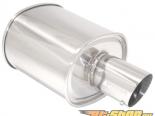 Megan Racing M-OE Stainless Steel Turbo Muffler with Single 3inch Tip and Silencer