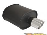 Megan Racing M-VO Matte Black Muffler with Single 3.5inch Chrome Rolled Tip