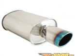 Megan Racing O-ST Stainless Steel Muffler with Single Oval Burnt Tip