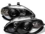 Передние фары для Honda Civic 96-98 Halo Projector Black : Spyder