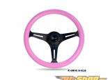 NRG Solid Pink Painted Grip 3 ׸ Spokes 350mm Classic Wood Grain  