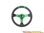 NRG Green with Green Marking 3inch Deep 350mm Sport Steering  