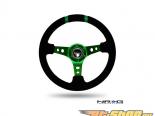 NRG Green with Green Marking Suede 3inch Deep 350mm Sport Steering  