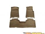Husky Liners   & 2nd  Floor Liners | Weatherbeater Series Tan Ford F-150 Supercab Pickup Without Manual Transfer Case Shifter 09-14