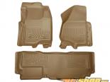 Husky Liners   & 2nd  Floor Liners | Weatherbeater Series Tan Ford F-350 Super Duty Supercab Pickup 12-15