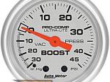 Auto Meter Ultra-Lite  : Boost/Vacuum 30 In Hg.-Vac./45 PSI #21156