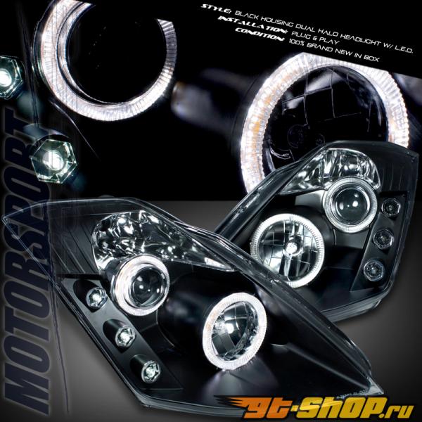 Передние фары для Nissan 350Z 03-09 HALO PROJECTOR Чёрный Передние фары для Nissan 350Z 03-09 HALO PROJECTOR Чёрный