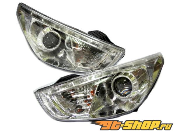 Передняя оптика на Hyundai IX35 10-12 Projector R8 Look Хром Передняя оптика на Hyundai IX35 10-12 Projector R8 Look Хром