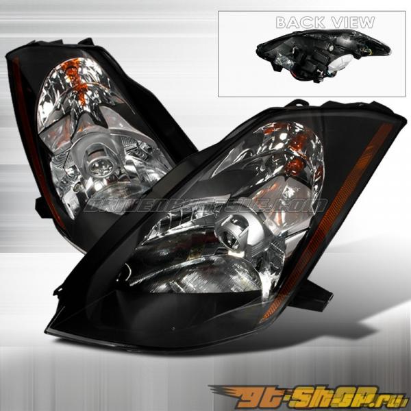 Передние фары для Nissan 350Z 03-05 Чёрный : Spec-D Передние фары для Nissan 350Z 03-05 Чёрный : Spec-D