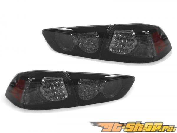 Задние фары на MITSUBISHI LANCER X Тёмный Задние фары на MITSUBISHI LANCER X Тёмный