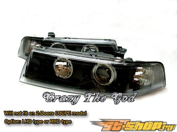 Передняя оптика для Mitsubishi Lancer 1998-2001 CCFL Angel-Eye Чёрный Передняя оптика для Mitsubishi Lancer 1998-2001 CCFL Angel-Eye Чёрный