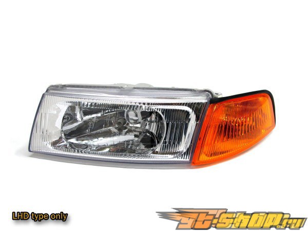 Передние фары для Mitsubishi Lancer 98-02 Кристалл H4 Хром Передние фары для Mitsubishi Lancer 98-02 Кристалл H4 Хром