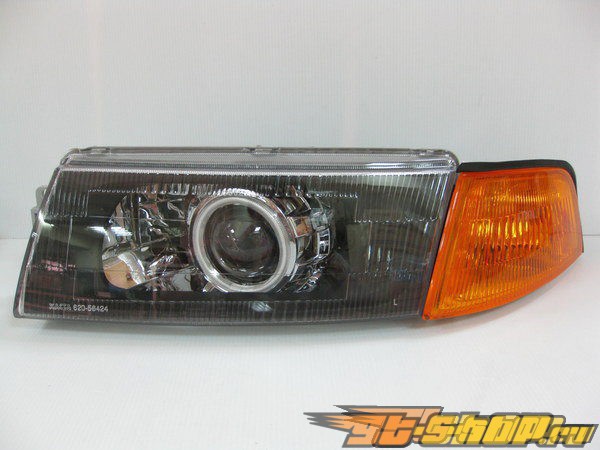 Передние фары на Mitsubishi Lancer 98-02 CCFL Pro Чёрный/Amber Передние фары на Mitsubishi Lancer 98-02 CCFL Pro Чёрный/Amber
