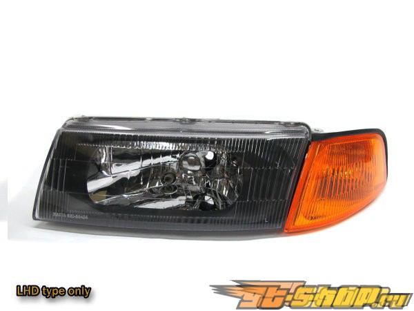 Передняя оптика на Mitsubishi Lancer 1998-2002 98-02 H4 Кристалл Чёрный Передняя оптика на Mitsubishi Lancer 1998-2002 98-02 H4 Кристалл Чёрный