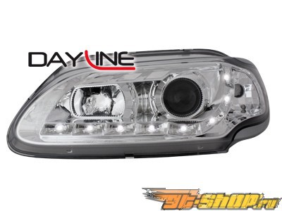 Передние фары для Renault Megane I DRL 96-99 Dayline Хром 1 Передние фары для Renault Megane I DRL 96-99 Dayline Хром 1